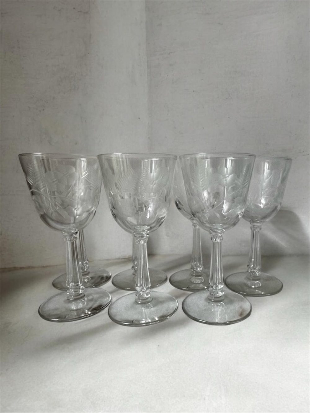 Libbey Glass Company Crystal Garland wine goblet, glasses set of 7